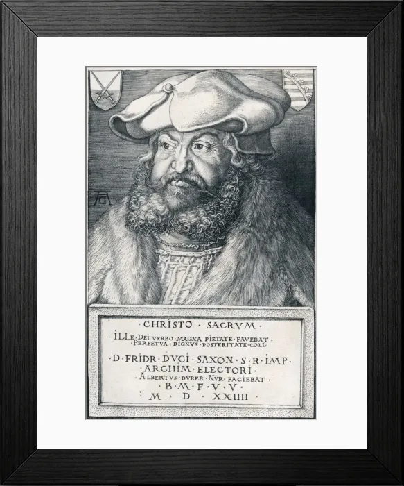 Framed Print : Frederick the Wise, Elector of Saxony, 1524 (1906). Artist: Albrecht Durer Framed Print : Frederick the Wise, Elector of Saxony, 1524 (1906). Artist: Albrecht Durer