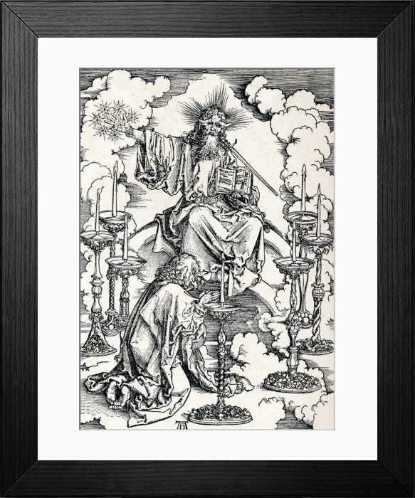 Framed Print : The Vision of the Seven Candlesticks, 1498 (1906). Artist: Albrecht Durer Framed Print : The Vision of the Seven Candlesticks, 1498 (1906). Artist: Albrecht Durer
