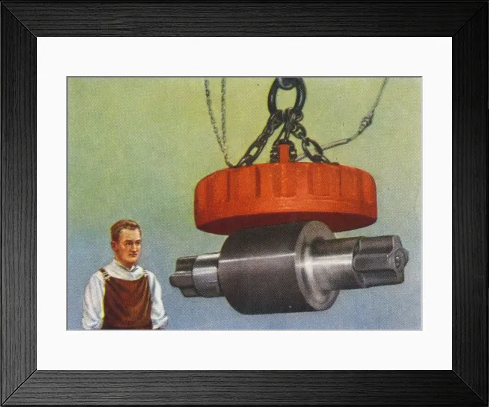 Framed Print : Magnet that lifts 46 tons, 1938 Framed Print : Magnet that lifts 46 tons, 1938