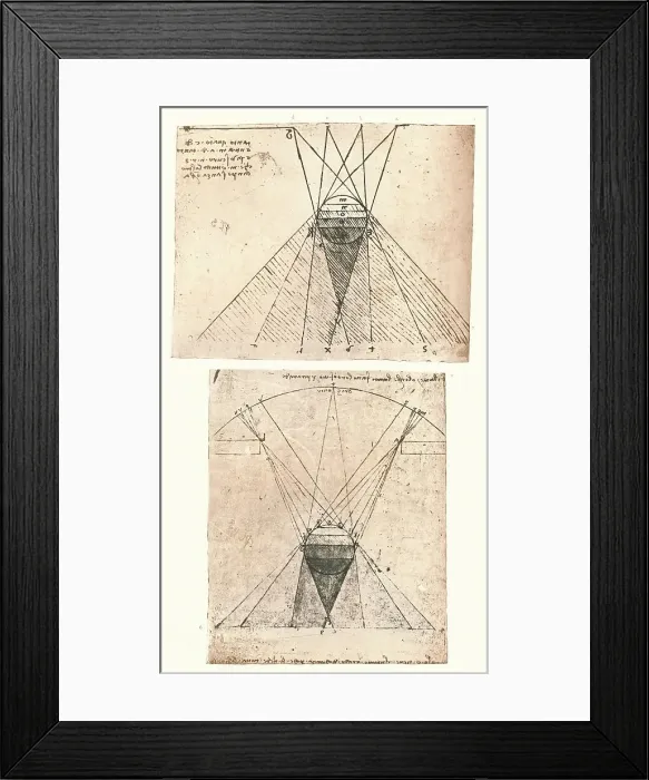 Framed Print : Two diagrams illustrating the theory of light and shade, c1472-c1519 (1883). Artist: Leonardo da Vinci Framed Print : Two diagrams illustrating the theory of light and shade, c1472-c1519 (1883). Artist: Leonardo da Vinci
