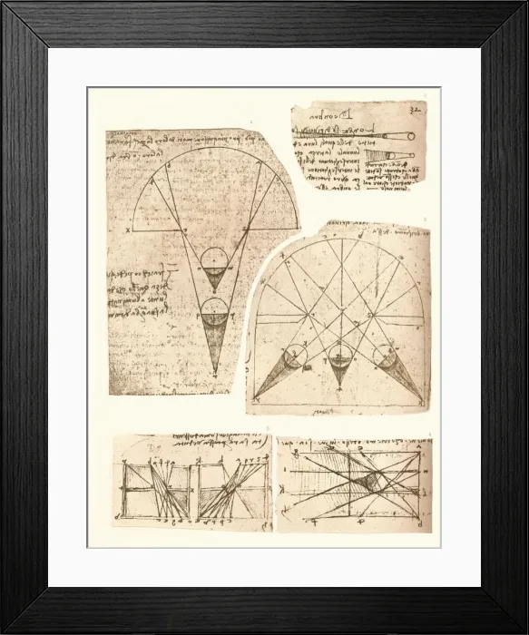 Framed Print : Five diagrams illustrating the theory of light and shade, c1472-c1519 (1883). Artist: Leonardo da Vinci Framed Print : Five diagrams illustrating the theory of light and shade, c1472-c1519 (1883). Artist: Leonardo da Vinci