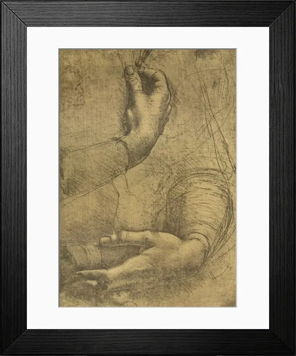 Framed Print : Study of female hands, c1472-c1519 (1883). Artist: Leonardo da Vinci Framed Print : Study of female hands, c1472-c1519 (1883). Artist: Leonardo da Vinci