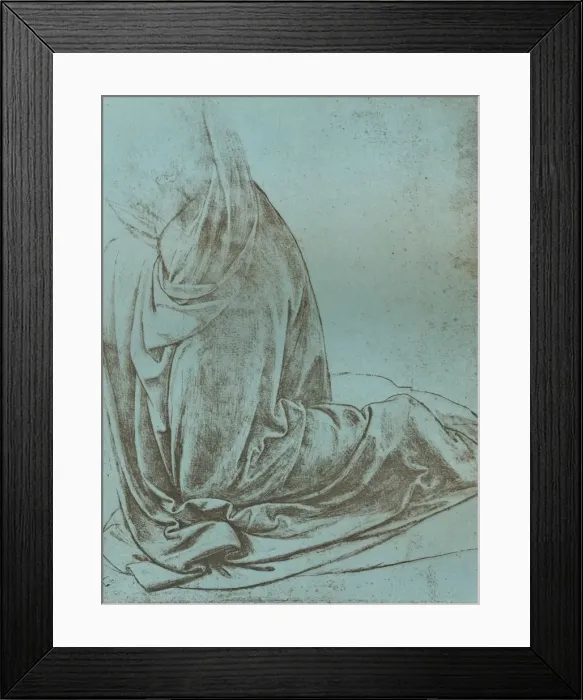 Framed Print : Preparatory study of drapery for the Angel in the `Virgin of the Rocks`, 1472-c1519 (1883). Artist: Leonardo da Vinci Framed Print : Preparatory study of drapery for the Angel in the `Virgin of the Rocks`, 1472-c1519 (1883). Artist: Leonardo da Vinci