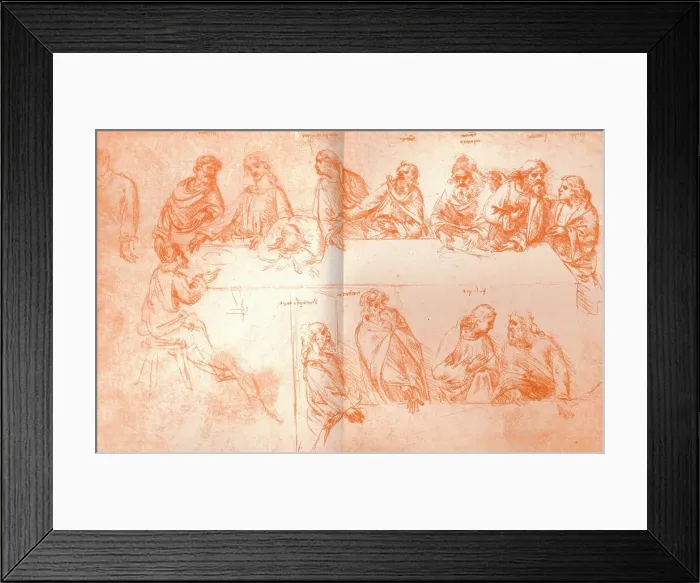 Framed Print : Preparatory sketch for the painting of `The Last Supper`, c1494-c1499 (1883). Artist: Leonardo da Vinci Framed Print : Preparatory sketch for the painting of `The Last Supper`, c1494-c1499 (1883). Artist: Leonardo da Vinci