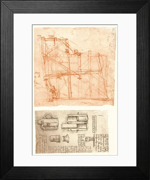 Framed Print : Two drawings, c1472-c1519 (1883). Artist: Leonardo da Vinci Framed Print : Two drawings, c1472-c1519 (1883). Artist: Leonardo da Vinci