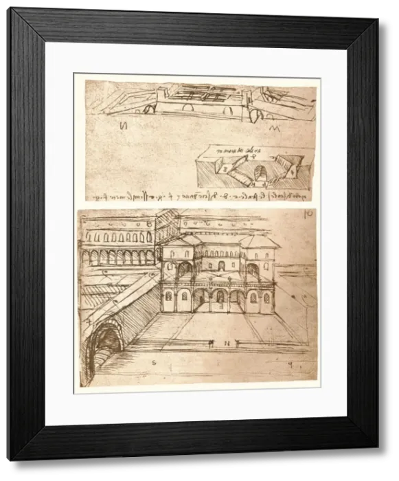 Framed Print : Two drawings of plans for towns, c1472-c1519 (1883). Artist: Leonardo da Vinci Framed Print : Two drawings of plans for towns, c1472-c1519 (1883). Artist: Leonardo da Vinci