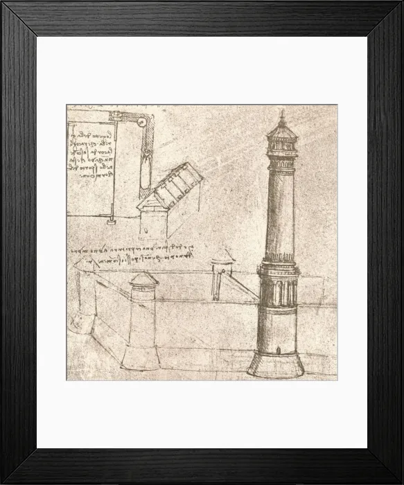 Framed Print : Architecture for castles, c1472-c1519 (1883). Artist: Leonardo da Vinci Framed Print : Architecture for castles, c1472-c1519 (1883). Artist: Leonardo da Vinci