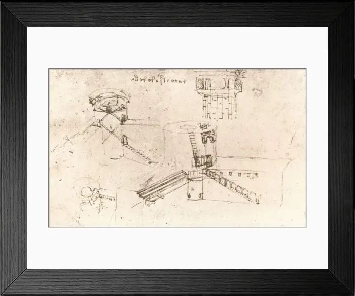 Framed Print : Architecture for castles, c1472-c1519 (1883). Artist: Leonardo da Vinci Framed Print : Architecture for castles, c1472-c1519 (1883). Artist: Leonardo da Vinci