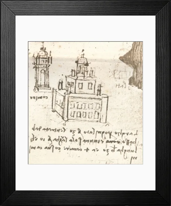Framed Print : Drawing of projects for castles and villas, c1472-c1519 (1883). Artist: Leonardo da Vinci Framed Print : Drawing of projects for castles and villas, c1472-c1519 (1883). Artist: Leonardo da Vinci
