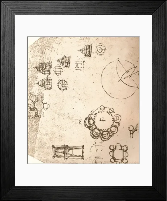 Framed Print : Drawing of ecclesiastical architecture, c1472-c1519 (1883). Artist: Leonardo da Vinci Framed Print : Drawing of ecclesiastical architecture, c1472-c1519 (1883). Artist: Leonardo da Vinci