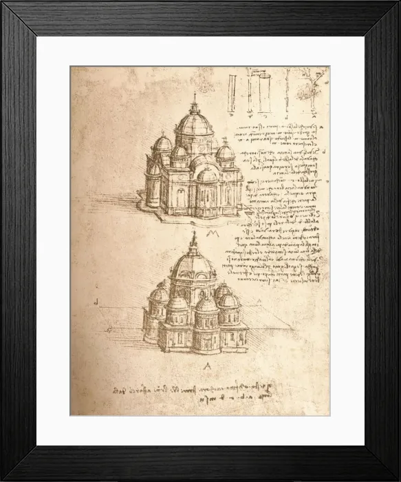 Framed Print : Drawing of churches, c1472-c1519 (1883). Artist: Leonardo da Vinci Framed Print : Drawing of churches, c1472-c1519 (1883). Artist: Leonardo da Vinci