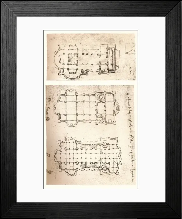 Framed Print : Two plans of churches, c1472-c1519 (1883). Artist: Leonardo da Vinci Framed Print : Two plans of churches, c1472-c1519 (1883). Artist: Leonardo da Vinci