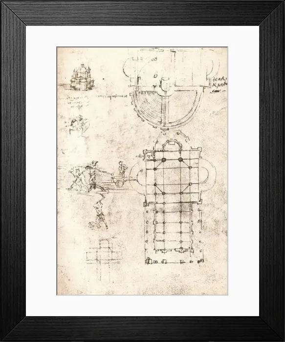 Framed Print : Drawing of churches, c1472-c1519 (1883). Artist: Leonardo da Vinci Framed Print : Drawing of churches, c1472-c1519 (1883). Artist: Leonardo da Vinci