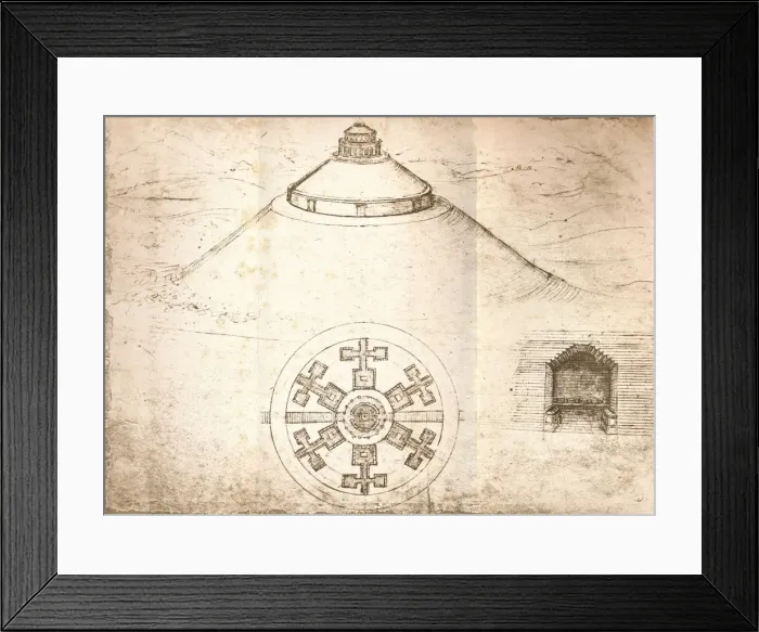 Framed Print : Design for a mausoleum, c1472-c1519 (1883). Artist: Leonardo da Vinci Framed Print : Design for a mausoleum, c1472-c1519 (1883). Artist: Leonardo da Vinci