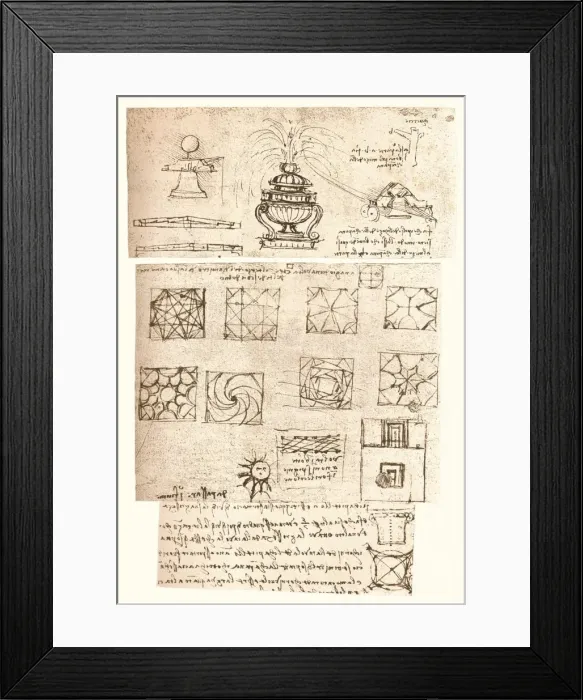 Framed Print : Three architectural drawings, c1472-c1519 (1883). Artist: Leonardo da Vinci Framed Print : Three architectural drawings, c1472-c1519 (1883). Artist: Leonardo da Vinci