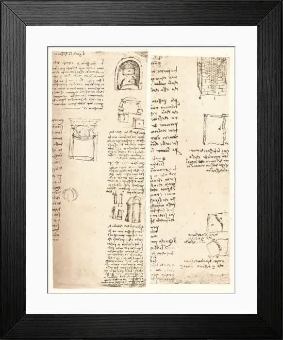 Framed Print : Two architectural drawings, c1472-c1519 (1883). Artist: Leonardo da Vinci Framed Print : Two architectural drawings, c1472-c1519 (1883). Artist: Leonardo da Vinci