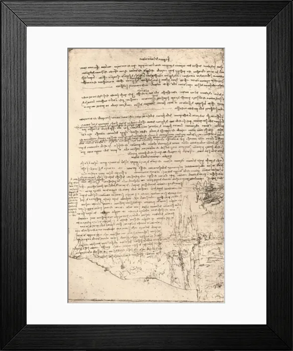 Framed Print : Sketch of Armenian mountains, c1472-c1519 (1883). Artist: Leonardo da Vinci Framed Print : Sketch of Armenian mountains, c1472-c1519 (1883). Artist: Leonardo da Vinci
