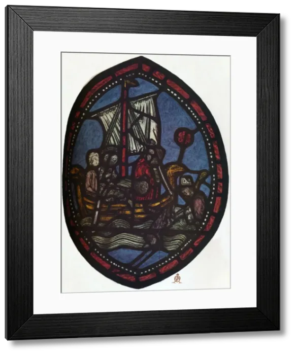 Framed Print : St Nicholas window in the Jerusalem Chamber of Westminster Abbey: Nicholas and the false pilgrim Framed Print : St Nicholas window in the Jerusalem Chamber of Westminster Abbey: Nicholas and the false pilgrim