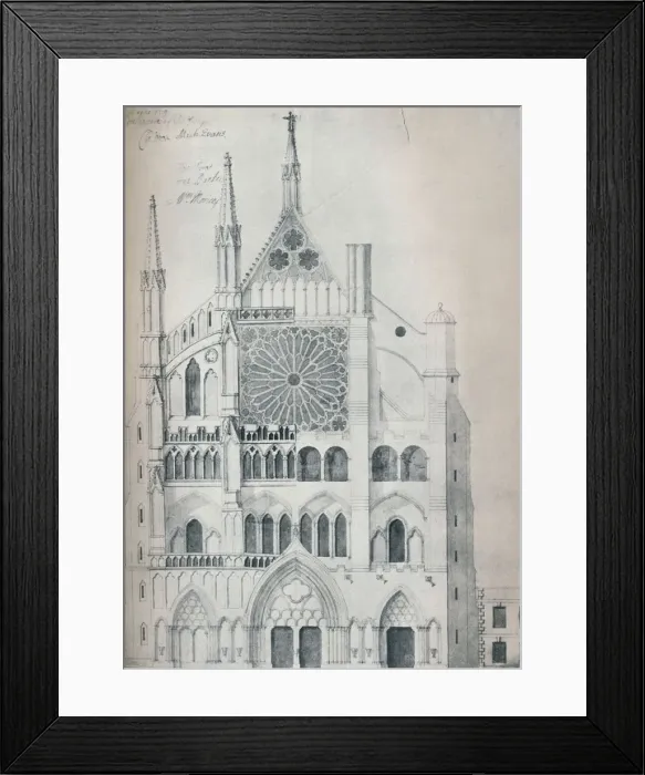 Framed Print : Elevation of North Transept, Westminster Abbey, Showing Cut-Out with Wrens Scheme for Restoration Framed Print : Elevation of North Transept, Westminster Abbey, Showing Cut-Out with Wrens Scheme for Restoration