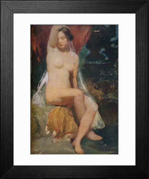 Framed Print : Woman at a Fountain, c1840 Framed Print : Woman at a Fountain, c1840