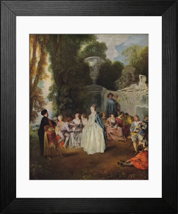 Framed Print : Fetes Venitiennes, 1718-1719. Artist: Jean-Antoine Watteau Framed Print : Fetes Venitiennes, 1718-1719. Artist: Jean-Antoine Watteau