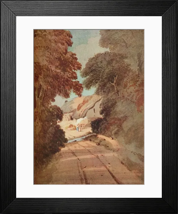 Framed Print : Lane and Cottages, c1800. Artist: Thomas Girtin Framed Print : Lane and Cottages, c1800. Artist: Thomas Girtin