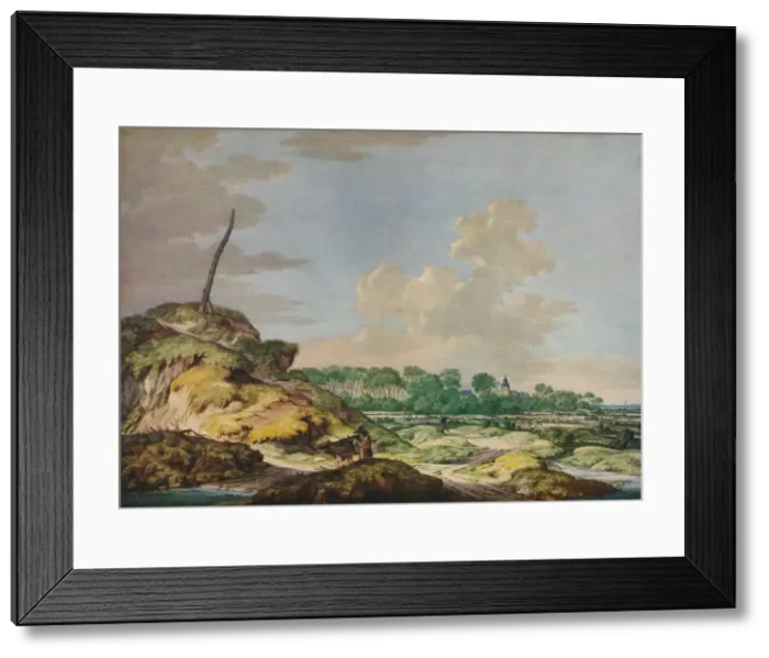 Framed Print : Landscape with Sportsman, and Distant View of Middleburg, c17th century. Artist: Jan Goedart Framed Print : Landscape with Sportsman, and Distant View of Middleburg, c17th century. Artist: Jan Goedart