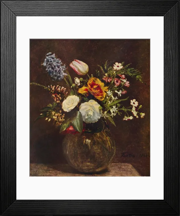 Framed Print : Flowers, c19th century. Artist: Henri Fantin-Latour Framed Print : Flowers, c19th century. Artist: Henri Fantin-Latour