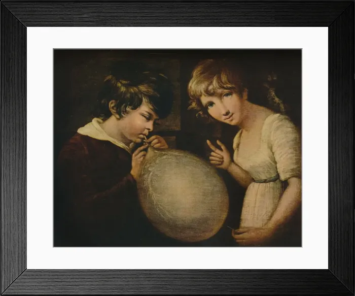 Framed Print : Boy and Girl with a Bladder, c18th century. Artist: William Tate Framed Print : Boy and Girl with a Bladder, c18th century. Artist: William Tate