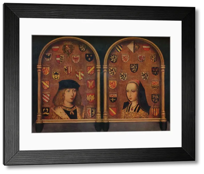 Framed Print : Diptych: Philip the Handsome and Margaret of Austria, c1493. Artists: Pieter van Coninxloo, Margaret of Austria Framed Print : Diptych: Philip the Handsome and Margaret of Austria, c1493. Artists: Pieter van Coninxloo, Margaret of Austria