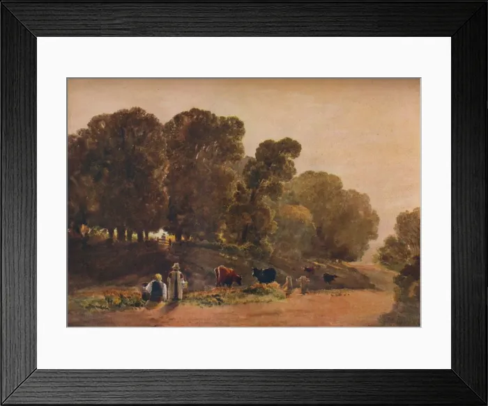 Framed Print : Road Through a Park, c19th century. Artist: Peter de Wint