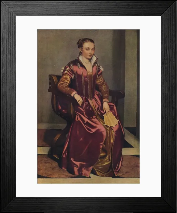 Framed Print : Portrait of a Lady (La Dama in Rosso), c1556. Artist: Giovanni Battista Moroni Framed Print : Portrait of a Lady (La Dama in Rosso), c1556. Artist: Giovanni Battista Moroni