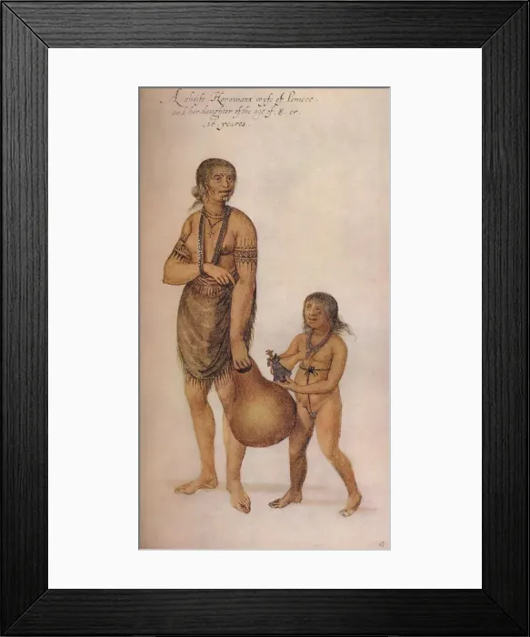 Framed Print : A Cheife Herowans Wyfe, c1585. Artist: John White Framed Print : A Cheife Herowans Wyfe, c1585. Artist: John White