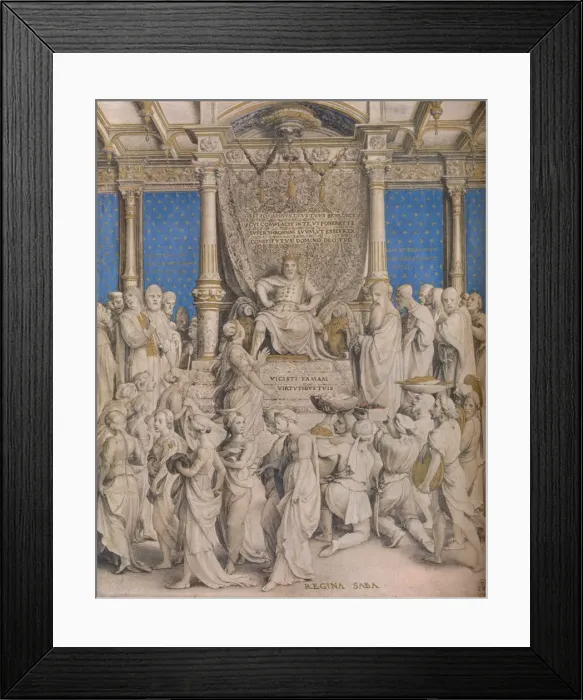 Framed Print : Solomon and the Queen of Sheba, c1534. Artist: Hans Holbein the Younger Framed Print : Solomon and the Queen of Sheba, c1534. Artist: Hans Holbein the Younger