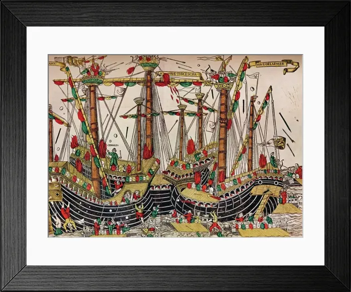 Framed Print : The Battle of Zonchio (Navarino), c1499 Framed Print : The Battle of Zonchio (Navarino), c1499