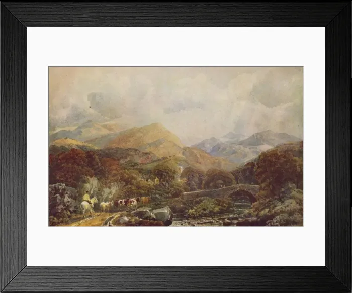 Framed Print : Mountainous Landscape, c19th century. Artist: Peter de Wint Framed Print : Mountainous Landscape, c19th century. Artist: Peter de Wint