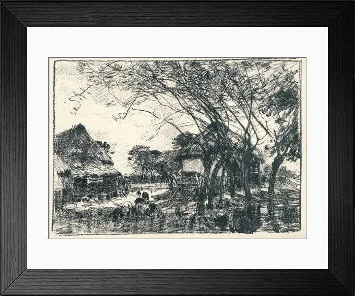 Framed Print : At the Back of the Farm, c19th century. Artist: Mark Fisher Framed Print : At the Back of the Farm, c19th century. Artist: Mark Fisher