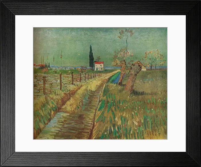 Framed Print : Cottage Among Fields, c1890. Artist: Vincent van Gogh Framed Print : Cottage Among Fields, c1890. Artist: Vincent van Gogh