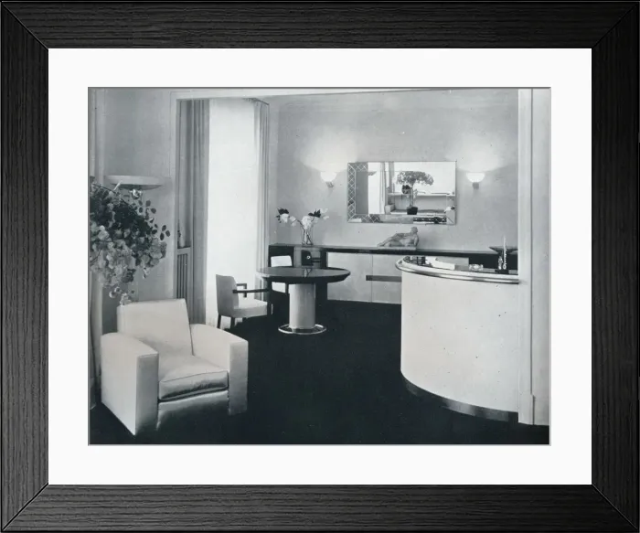 Framed Print : Bar corner of a dining room designed by Jacques Adnet, c1940 Framed Print : Bar corner of a dining room designed by Jacques Adnet, c1940