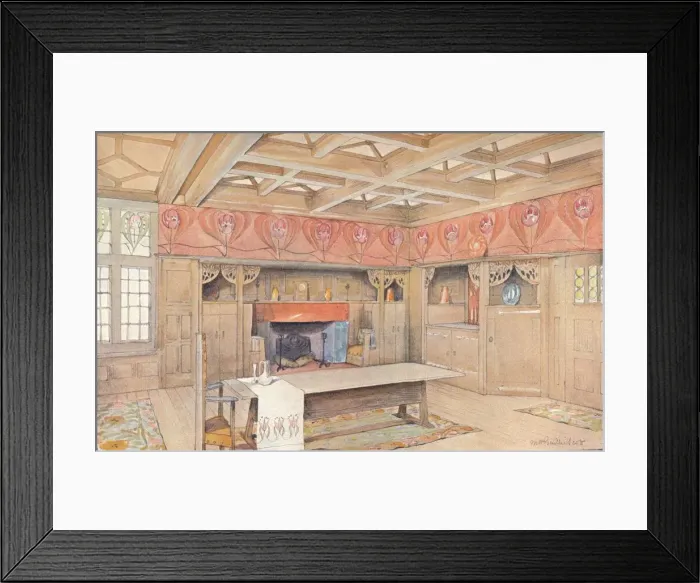 Framed Print : Scheme for the decoration of a dining-room, c1900. Artist: Mackay Hugh Baillie Scott Framed Print : Scheme for the decoration of a dining-room, c1900. Artist: Mackay Hugh Baillie Scott