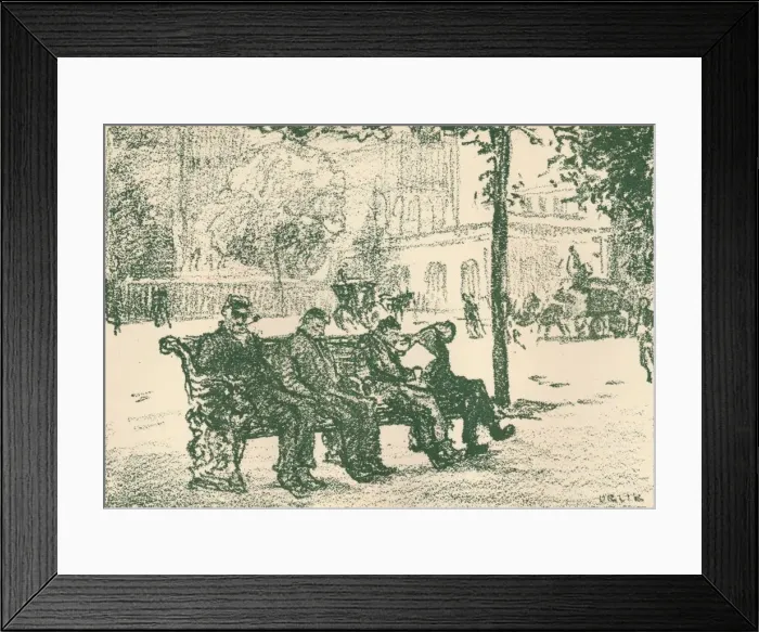 Framed Print : On the Victoria Embankment, 1898. Artist: Emil Orlik Framed Print : On the Victoria Embankment, 1898. Artist: Emil Orlik