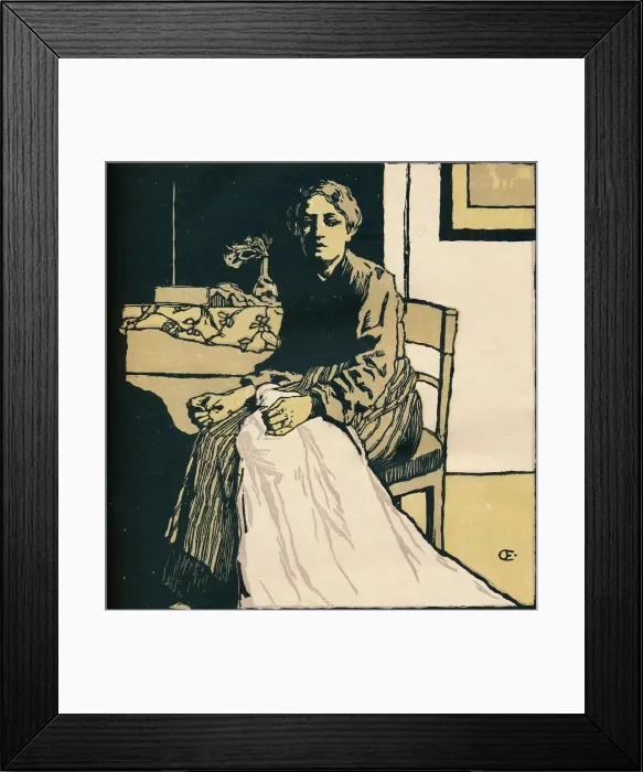 Framed Print : The Seamstress, c1900. Artist: Emil Orlik Framed Print : The Seamstress, c1900. Artist: Emil Orlik