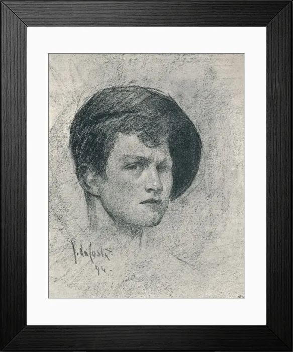 Framed Print : A self-poratrait of John da Costa, c1895. Artist: John da Costa Framed Print : A self-poratrait of John da Costa, c1895. Artist: John da Costa