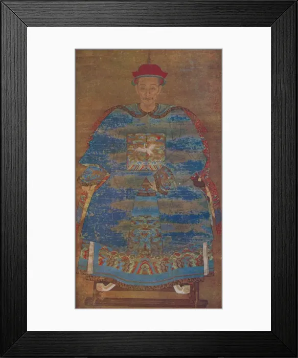 Framed Print : Portrait of a Manchu Statesman, c17th century Framed Print : Portrait of a Manchu Statesman, c17th century