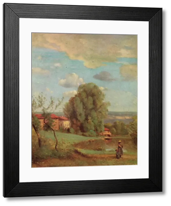 Framed Print : Dardagny, c1855. Artist: Jean-Baptiste-Camille Corot Framed Print : Dardagny, c1855. Artist: Jean-Baptiste-Camille Corot