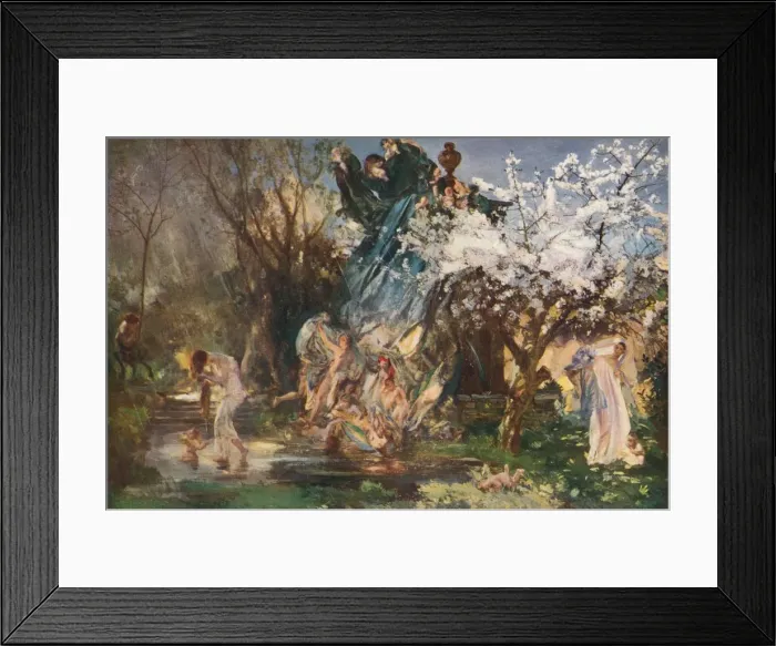 Framed Print : The Shower, c20th century. Artist: Charles Sims Framed Print : The Shower, c20th century. Artist: Charles Sims