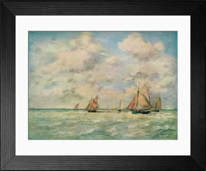 Framed Print : Sortie Des Barques A Trouville, 19th century. Artist: Eugene Louis Boudin Framed Print : Sortie Des Barques A Trouville, 19th century. Artist: Eugene Louis Boudin