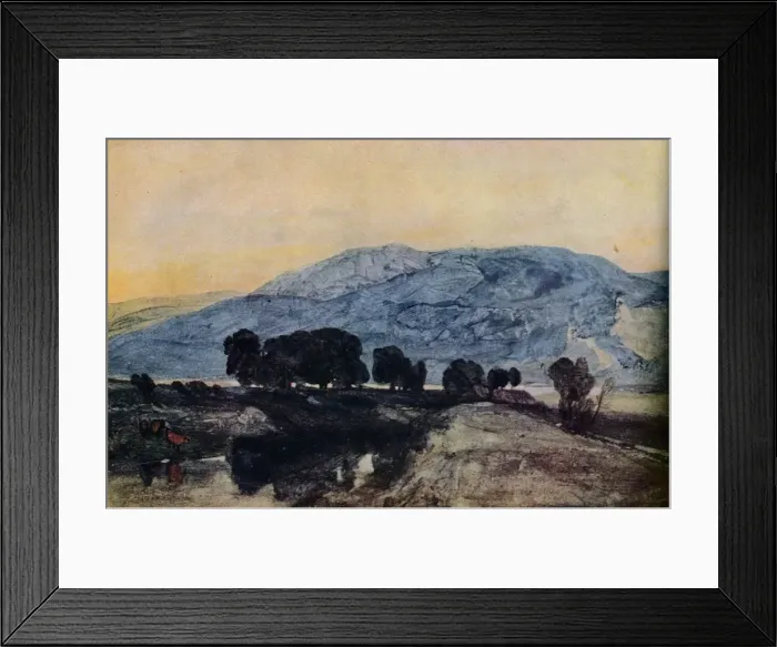 Framed Print : Rocky Landscape, Sunset, c19th century. Artist: John Sell Cotman Framed Print : Rocky Landscape, Sunset, c19th century. Artist: John Sell Cotman