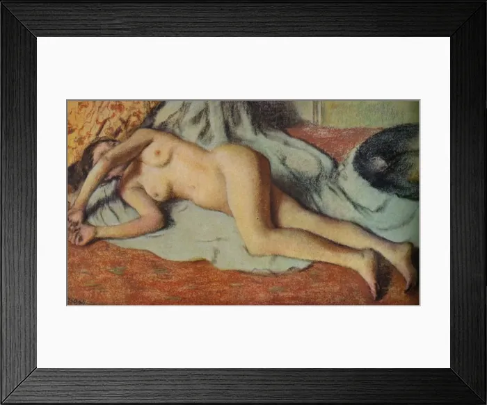 Framed Print : Baigneuse allongee sur le sol, c1885. Artist: Edgar Degas