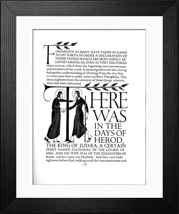 Framed Print : Page decoration from The Four Gospels, 1931. Artist: Eric Gill Framed Print : Page decoration from The Four Gospels, 1931. Artist: Eric Gill